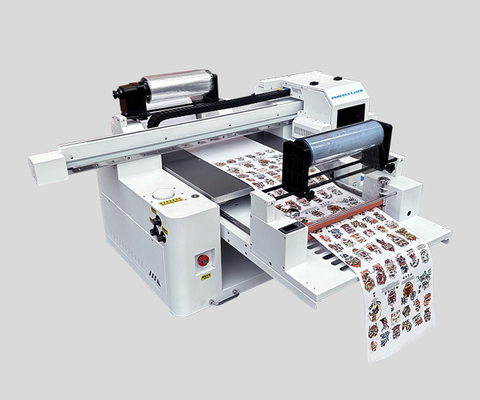 Küçük Üç nozzle Akrilik Plastik Kristal Etiket Ruloya Rulo UV Düz Yataklı Entegre Baskı Makinesi