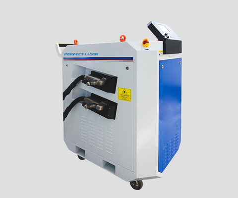 Mükemmel Lazer 1000W 1500W 2000W 3000W Elden kullanılabilir Çift başlı Metal Malzemeler Karbon Çelik Plaklar El Fiber Lazer Temizleme Makinesi